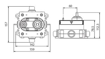 CREAVIT Смеситель для душа на 2 переключения скрытого монтажа DSA2000 — фото 2, Смесители