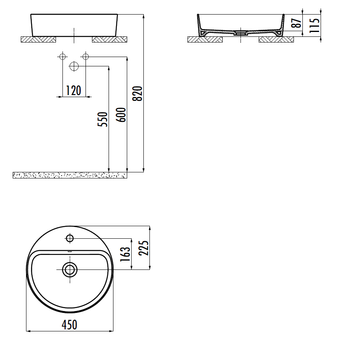 CREAVIT Раковина мебельная (45 см) LP146-00KK00E-0000 — фото 2, Раковины накладные