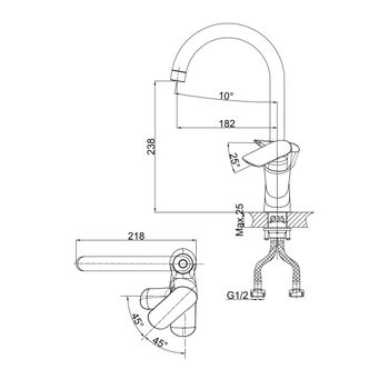 Смеситель для кухни D&K Venice DA1032401, хром — фото 1, Смесители для кухни