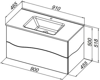 Тумба под раковину Allen Brau Glority 90 1.35001.NW дуб антик — фото 7, Тумбы под раковину