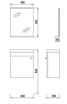 ELMAZ Зеркало с полочкой (45см) EM1045.01 — фото 2, Зеркала в ванную комнату