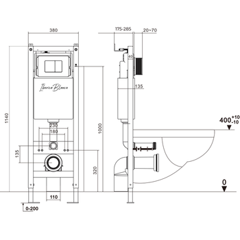 Комплект 3в1 IBERICA BLANCA инсталляция SILENCIO MINI, унитаз TOLEDO ALTO белый, кнопка смыва ESTI-O золото глянцевое (IB.001M.TLA.234.826) — фото 12, Комплекты унитаз + инсталляция