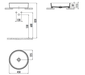 CREAVIT Раковина мебельная (45 см) НЕОН LP145-00NN00E-0000 — фото 2, Раковины накладные