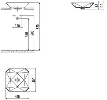 CREAVIT Раковина мебельная накладная RB040-00CB42E-0000 — фото 2, Раковины накладные