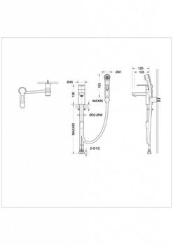 Смеситель для раковины с гигиеническим душем Bravat Stream F13783C-3, хром — фото 2, Смесители для раковины