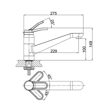 Смеситель для кухни D&K Venice DA1062341, хром — фото 1, Смесители для кухни