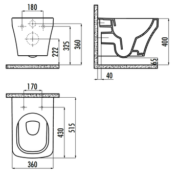 CREAVIT SOLO Унитаз подвесной безободковый SO321.00100 SO321-11CB00E-0000 — фото 3, Подвесные унитазы