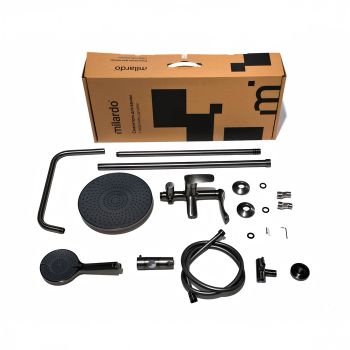 Смеситель для ванны с верхним душем, графит, Rora, Milardo, RORGM4FM06 — фото 2, Смеситель для ванны