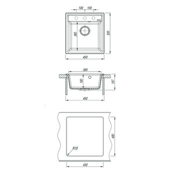 Товар: Кухонная мойка Lemark HANKA 450 врезная прямоугольная из кварцгранита, Антрацит 9910007 - фото 4 Кухонная мойка Lemark HANKA 450 врезная прямоугольная из кварцгранита, Антрацит 9910007 — фото 4, Кухонные мойки