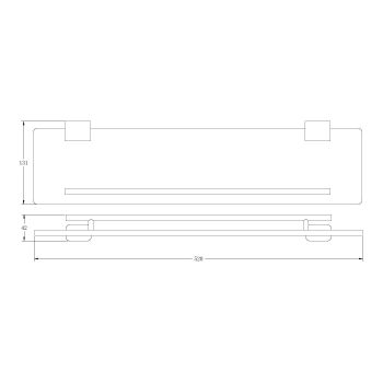 Полка стеклянная BELZ B90907, черный — фото 2, Полки для ванной и душа