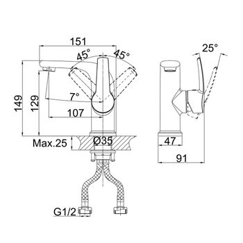 Смеситель для раковины D&K Rhein DA1362101, хром — фото 3, Смесители для раковины