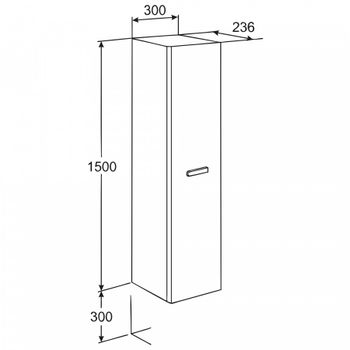VICTORIA NORD Шкаф-колонна 30, венге, ROCA ZRU9000025 — фото 6, Шкафы для ванной