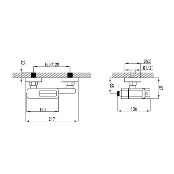 Смеситель для ванны IDDIS Slide белый матовый (SLIWT00i02WA) — фото 3, Смеситель для ванны