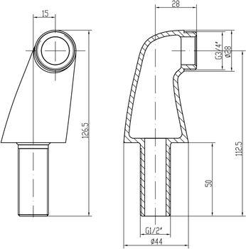 Комплект переходников 2шт., для установки смесителя на борт ванны, латунь, LEMARK LM8556CR — фото 2, Готовые комплекты для ванной комнаты