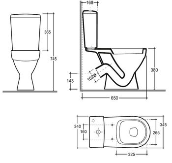 Унитаз-компакт КЕРАМИН ТОЛЕДО Slim МСМЛ Soft Close PP двухрежимный, сиденье тонкое полипропилен с микролифтом CDB00029609 (4810531150893) — фото 5, Напольные унитазы