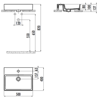 CREAVIT Раковина мебельная (40*50) VX242-00CB00E-0000 — фото 2, Раковины накладные