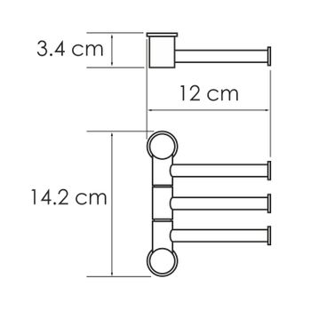 K-1053GUN METAL Держатель полотенец тройной K-1053GM — фото 2, Держатели для душа