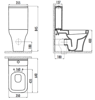 CREAVIT LIDYA Унитаз напольный LY360-11CB00E-0000 — фото 3, Напольные унитазы