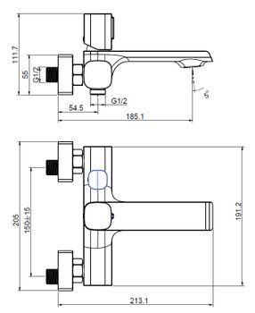 CREAVIT Cмеситель для ванны ALFA AL2500 — фото 2, Смесители