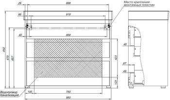 Тумба под раковину Aquanet Nova Lite 100 белый глянец (3 ящика) 00302478 — фото 12, Тумбы под раковину