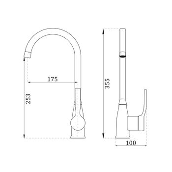 Смеситель для кухни BELZ B70612, хром — фото 1, Смесители для кухни