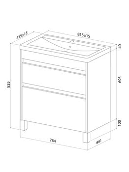 Тумба с умывальником, напольная, 80 см, белый, Zodiac X, IDDIS, (ZDX80WFi95K) — фото 3, Тумбы с раковиной
