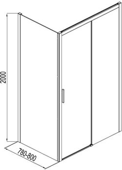 Боковая стенка Aquanet Pleasure AE60-F-80H200U-BT 80, прозрачное стекло — фото 4, Душевые кабины и ограждения