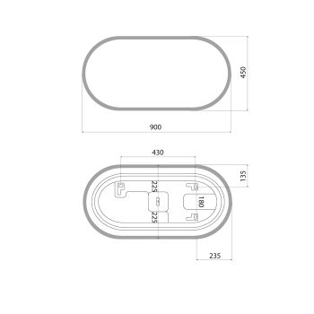 Зеркало с подсветкой IDDIS Uniq 3 в 1, два навеса, 90/45 см (UNI9045i98) — фото 3, Зеркала в ванную комнату