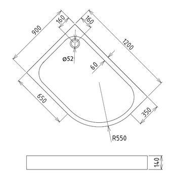 Душевой поддон Gemy ST20 L — фото 2, Душевые поддоны