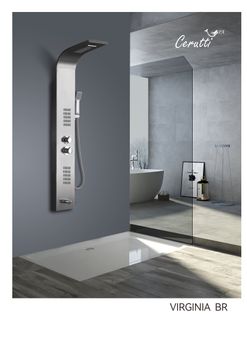 Панель VIRGINIA BR душевая из нержавеющей стали с форсунками Ceruttispa CT9983, цвет матовая нержавеющая сталь — фото 1, Душевые панели
