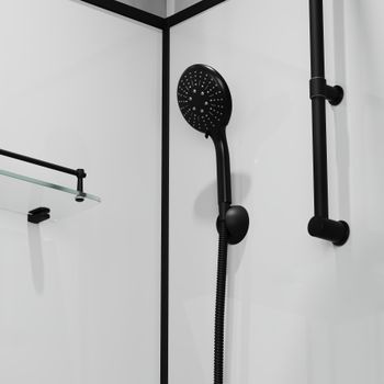 Душевая кабина Niagara Standart ST90/15QR/KL/BKT (90х90х225) низкий поддон(15см),черный,стекло прозрачное,3 места — фото 8, Душевые кабины