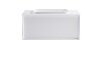 Тумба Фрейм 90см 1ящ белый мат., раковина Антарес бел глянц, столешница Solid белый мат. 4631177715358 — фото 1, Тумбы с раковиной