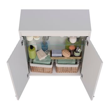 Шкаф Lemark ROMANCE 60 см подвесной, 2-х дверный, цвет корпуса, фасада: Белый глянец LM07R35SH — фото 2, Шкафы для ванной