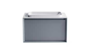 Тумба Фрейм 70 с 1ящ NCS S 3005-R80B мат. с раковиной Антарес бел гл. и столешницей Solid бел гл. 4631177713750 — фото 1, Тумбы с раковиной