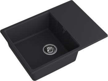 GRANFEST Мойка URBAN 668L 1-чаша+крыло 680*490мм черный арт.GF-UR- 668L черный — фото 1, Кухонные мойки
