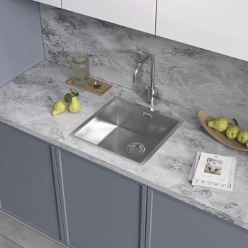 Кухонная мойка Reflexion Iseo RX2265BL оружейная сталь — фото 127, Кухонные мойки