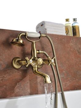 Vintage Смеситель для ванны, монолит.излив 155мм держ.на теле, р/ДВ, бронза, LM, LM2812B — фото 1, Смеситель для ванны