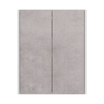 Шкаф Lemark COMBI 60 см подвесной, 2-х дверный, цвет фасада: Бетон, цвет корпуса: Белый глянец LM03C60SH-Beton — фото 1, Шкафы для ванной