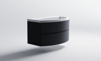 Нижний шкаф Венеция2.0 100 с 2 ящиками темно-серый (RAL7024 матовый) + Раковина "Венеция 100" 03100002ral7024+04010019 — фото 4, Тумбы с раковиной