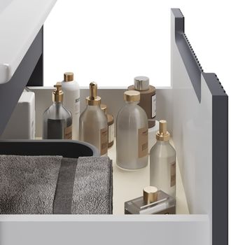 Тумба EUPHORIA, 60 см, подвесная/напольная, 2 ящика, белый матовый 99.2015 — фото 2, Тумбы под раковину