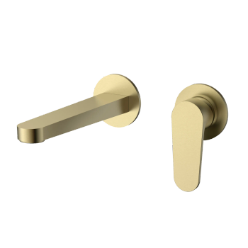 AQM6915BG Novara Смеситель для раковины настенный на 2отв., цвет золото шлифованное — фото 1, Смесители для раковины