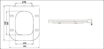 Унитаз подвесной CeramaLux 5170 -18 5170-18 — фото 2, Подвесные унитазы
