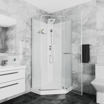 Кабина CHIKA901T душевая без крыши Ceruttispa (90x90x215-225) — фото 7, Душевые кабины