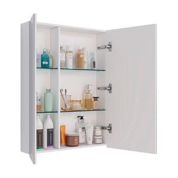 Шкаф зеркальный Lemark UNIVERSAL 60х80 см 2-х дверный, цвет корпуса: Белый глянец LM60ZS-U — фото 1, Зеркальные шкафы в ванную