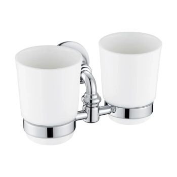 Товар: Стакан двойной для ванной комнаты Rose RG1222, хром - фото 1 Стакан двойной для ванной комнаты Rose RG1222, хром — фото 1, Стаканы для зубных щеток