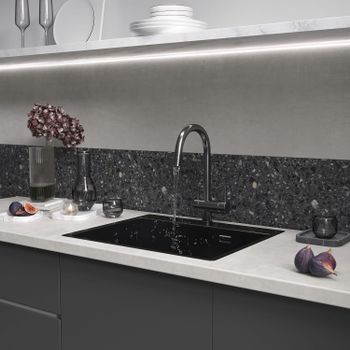 Кухонная мойка Reflexion Iseo RX2265BL оружейная сталь — фото 287, Кухонные мойки