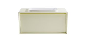 Тумба Фрейм 100см 1ящ RAL1013 мат., раковина Антарес бел гл, столешница Solid в цвете 4631177715396 — фото 1, Тумбы с раковиной