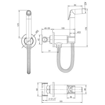 Solo Смеситель для биде, с гигиеническим душем, встраиваемый, LM7171C — фото 1, Смесители для биде
