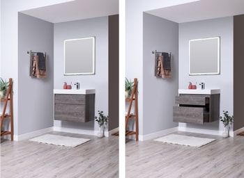 Мебель для ванной Aquanet Nova Lite 75 дуб рошелье (2 ящика) 00242904 — фото 19, Комплекты мебели для ванной