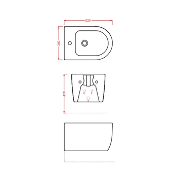 Биде Artceram Monet подвесное с одним отверстием цвет черный матовый MNB001 17 00 — фото 1, Биде подвесные